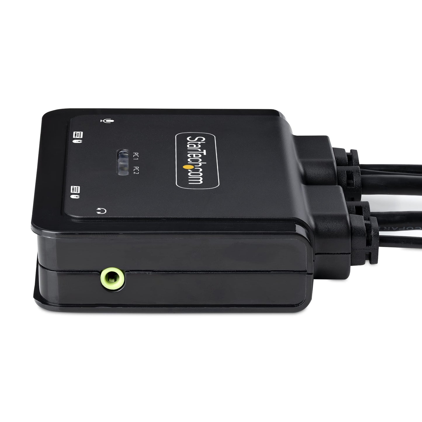 StarTech.com 2-Port Hybrid USB-C HDMI Cable KVM Switch, 4K 60Hz, Compact KVM with 6ft/1.8m USB-A/HDMI/Audio & 4ft/1.2m USB-C Integrated Cables, Bus