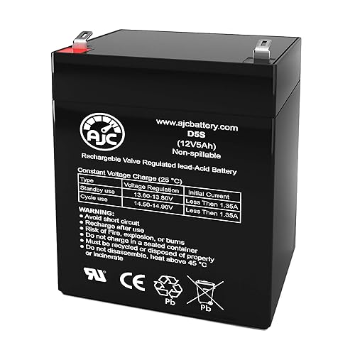 AJC Battery Compatible with Ritar RT1250-F2 12V 5Ah Sealed Lead Acid Battery
