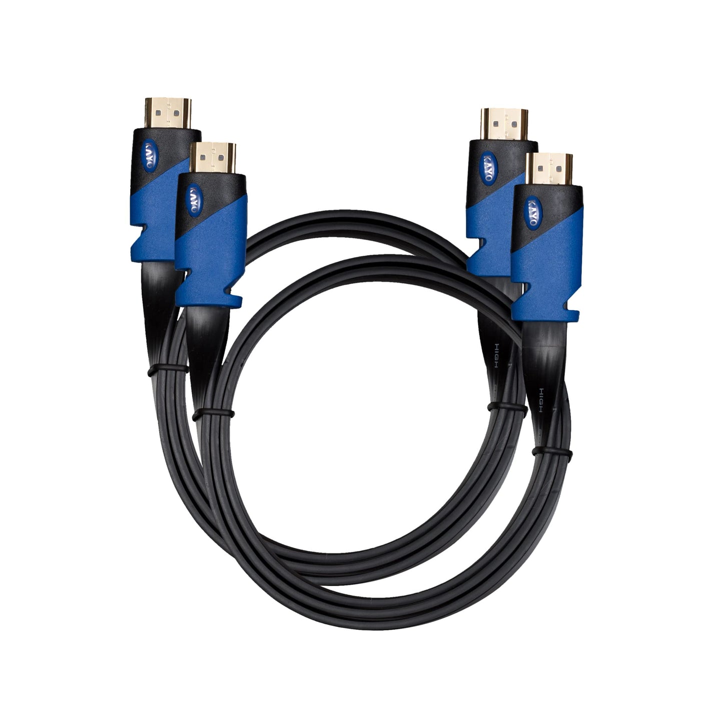 FLAT HDMI Cable - 3 FT (2-Pack) High Speed HDMI Cable (4.5m) Flat Wire - CL3 Rated, Supports, 4K, Full HD, 3D, 2160p, 1080p, Ethernet and Audio Return