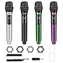 talomen Wireless Microphone Set for Singing, 2.4GHz Rechargeable Handheld Microphones System with Receiver(160 Ft), 4 Pack Cordless Dynamic Mic for