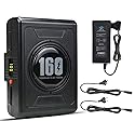 REYTRIC 155Wh(10500mAh) Gold Mount Battery with D-tap Charger and D-Tap Output Cable for DSLR Camera Camcorder Broadcast LED Light Replacement Brick