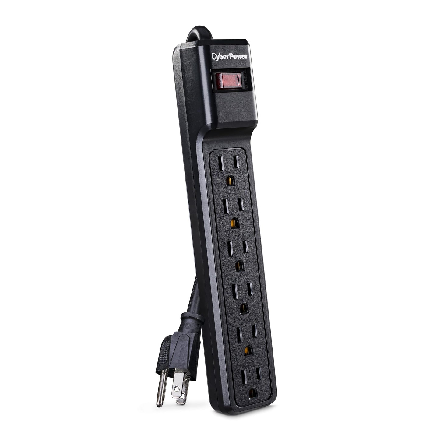 CyberPower CSB6012 Essential Surge Protector, 1200J/125V, 6 Outlets, 12ft Power Cord, Black