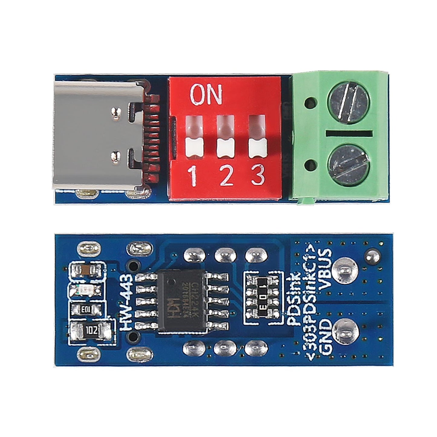UMLIFE 6PCS USB-C PD Trigger Board Module PD3.0/2.0, BC1.2 DC-DC Buck Converter Adjustable Power Supply Module 24V to 20V 15V 12V 9V 5V