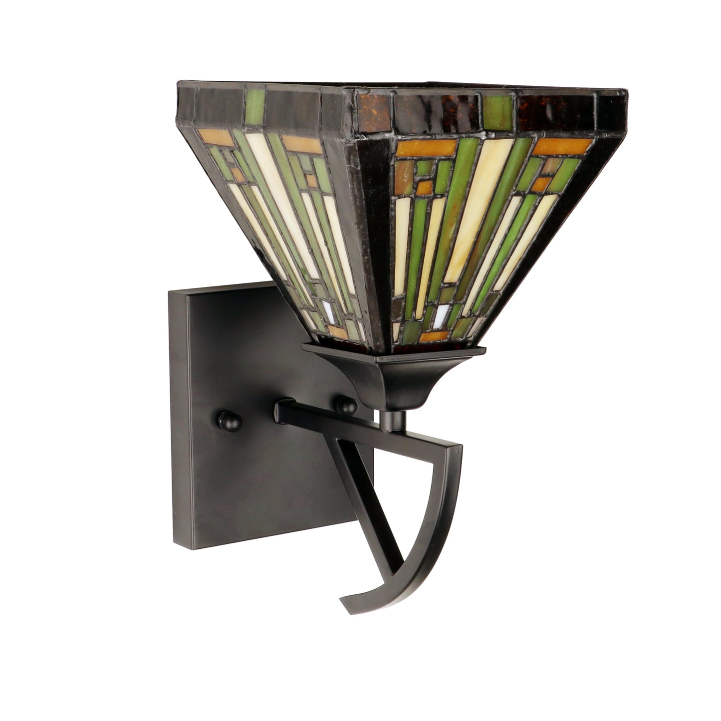 Chloe Lighting Innes Mission-Style 1-Light Blackish Bronze Finish Wall Sconce 6" Shade