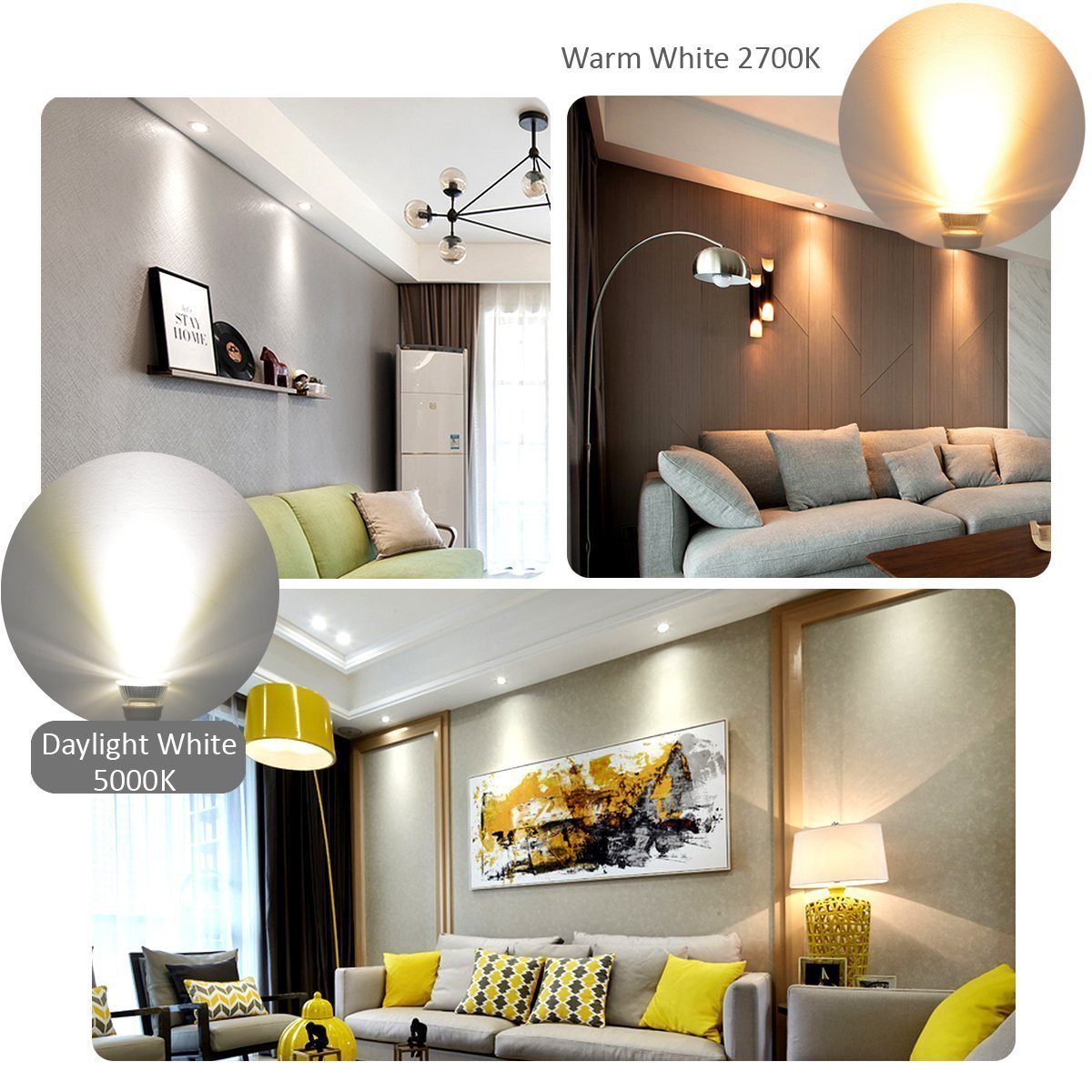 CTKcom 5 watt HR16 LED COB Spotlight Bulb(4 Pack)- LED Spotlight Bulb Downlight Lamp Flood 60 Degree,6000K Daylight White,50W Halogen Bulb Equivalent