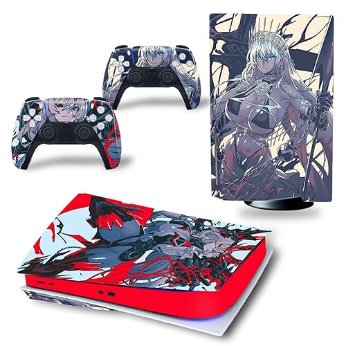 Full Set Skins Compatible with Ps-5 Disc Version,Protective Stickers for Ps-5 Disc Edition Console Controllers (1)