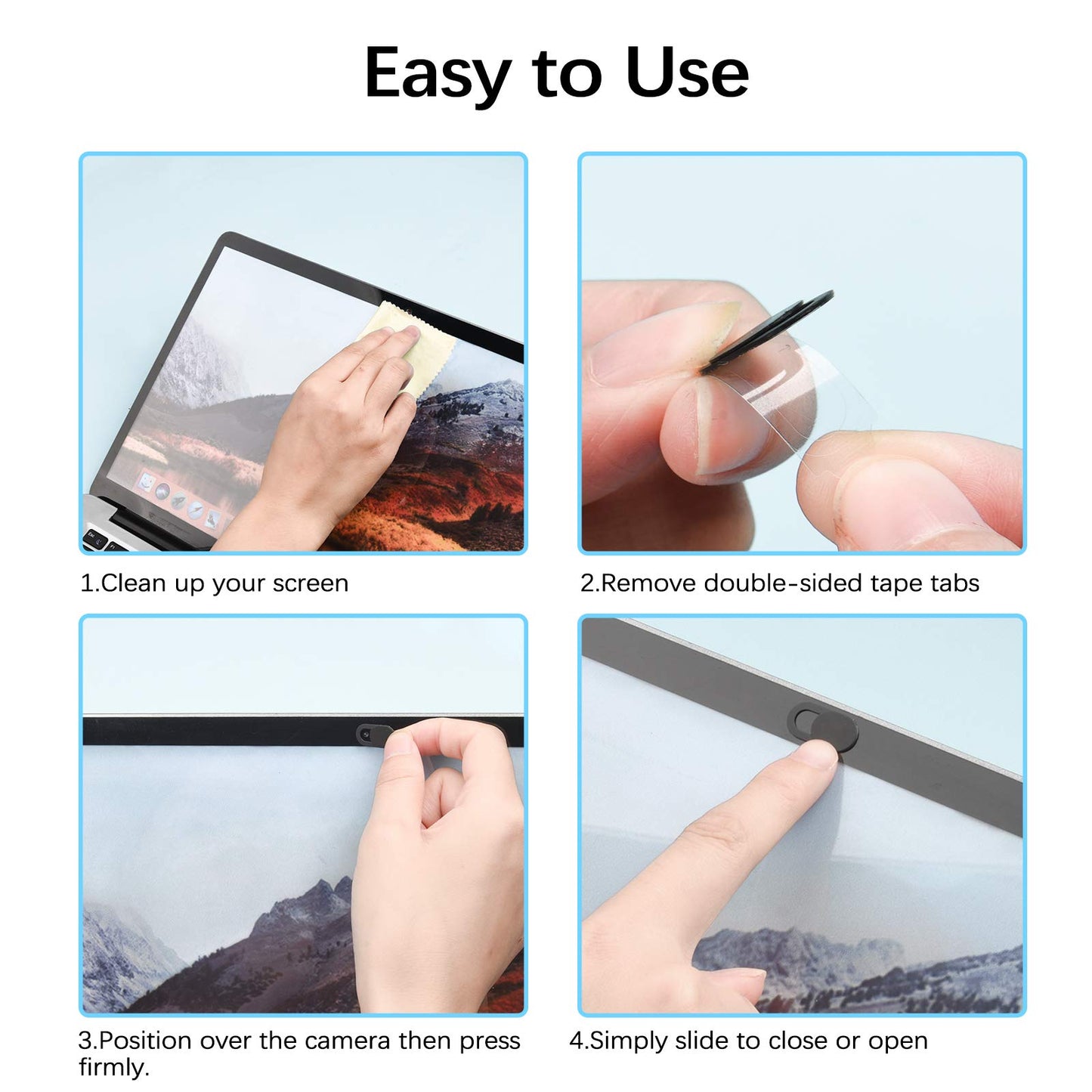 EYSOFT Webcam Cover, Webcam Cover Slide Compatible for Laptop, Desktop, PC, MacBook Pro, iMac, Mac mini, iPad Pro, Smartphone,Protect Your Privacy