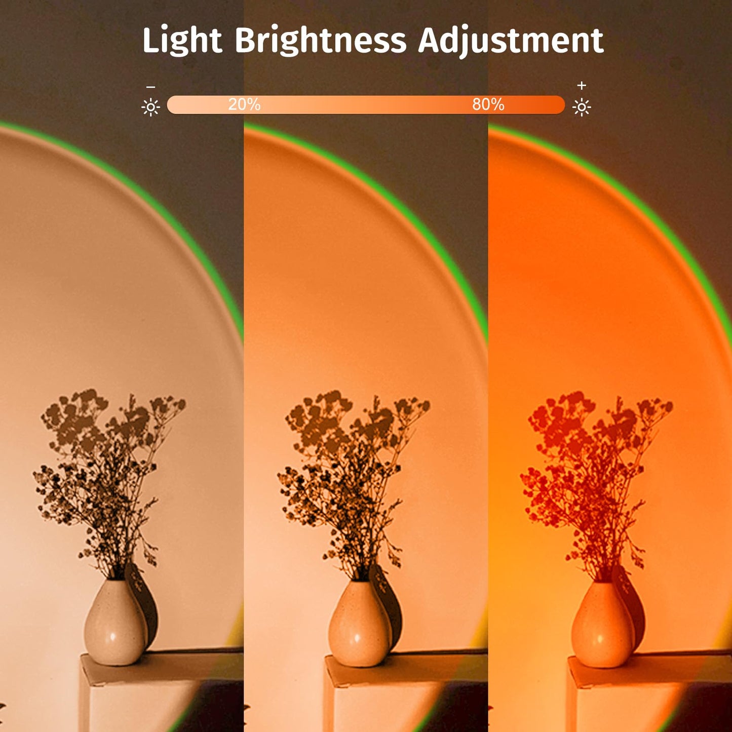 Neroupe Upgraded Sunset Lamp Projector with APP Control, Endless Color Changing Led Lamp Night Light, Mood Lighting Sunlight Sunset Lamps for Bedroom