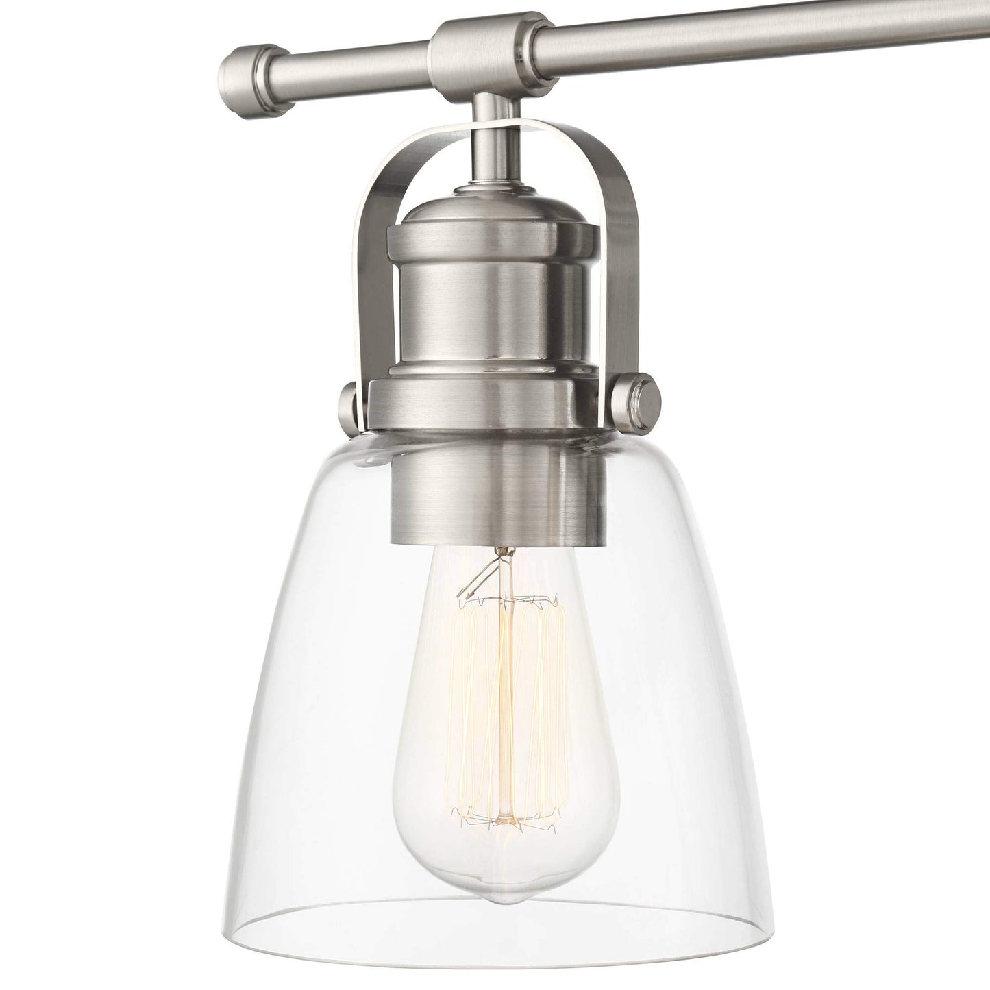 Possini Euro Design Kalen Modern Wall Light Brushed Nickel Silver Hardwired 23 1/2" 3-Light Fixture Clear Glass Shade for Bedroom Bedside Bathroom