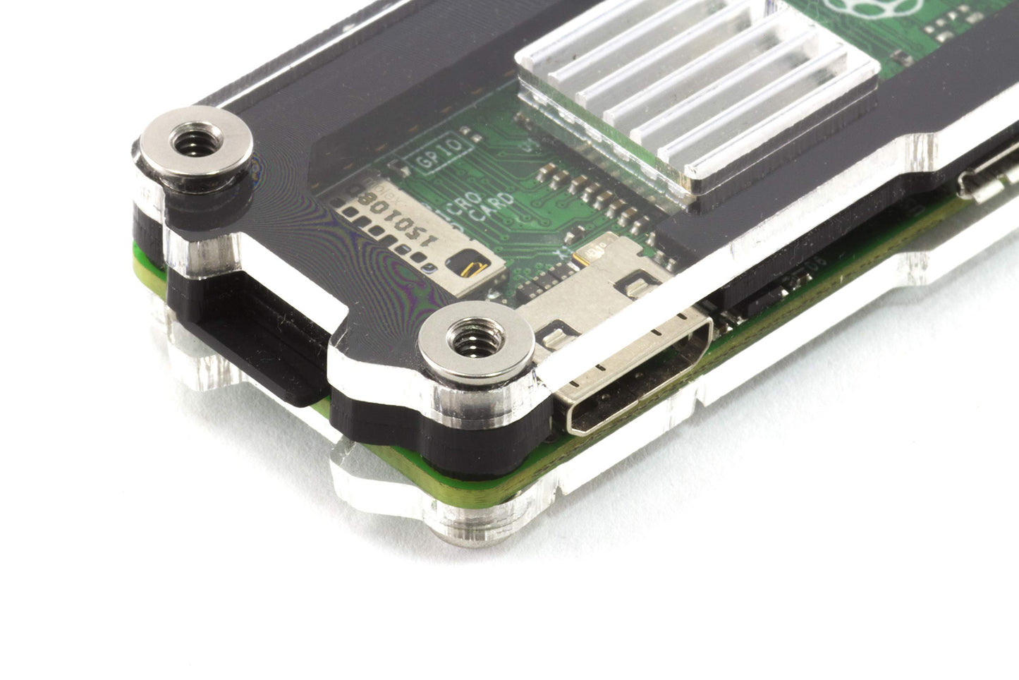 Zebra Zero Heatsink Case in Black Ice for Raspberry Pi Zero 1.3 & Wireless ~ C4Labs