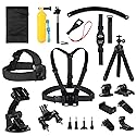 Kuptone Action Camera Accessory Kit for GoPro Hero 11/10/9/8/7/6/5, Insta360, DJI Osmo Action, AKASO (KPE-075)
