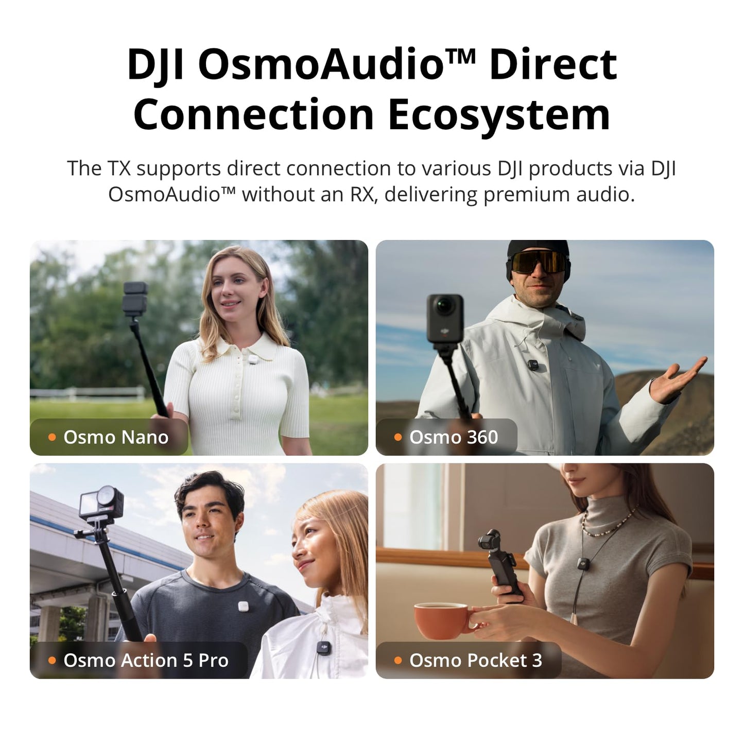 DJI Mic Mini (2 TX + 1 RX), Detail-Rich Audio, Wireless Lavalier Microphone for Camera/Android, 2-Person Vlog, Team Production