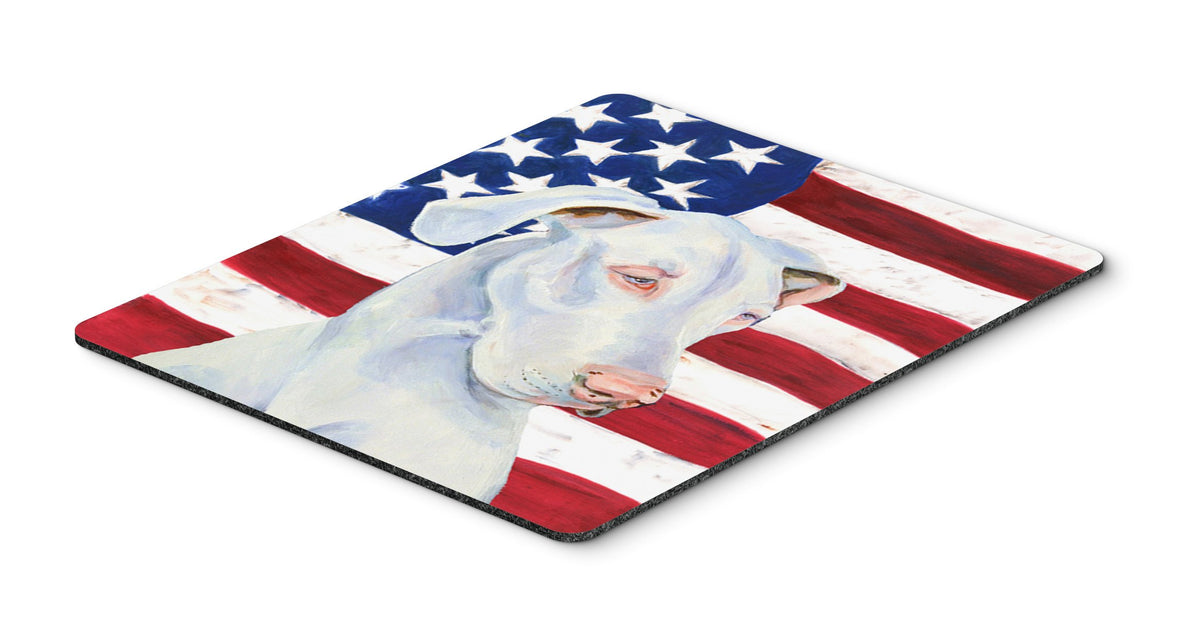 Caroline's Treasures LH9026MP USA American Flag with Great Dane Mouse Pad, Hot Pad or Trivet for Home Office Gaming Working Computers Laptop Mouse