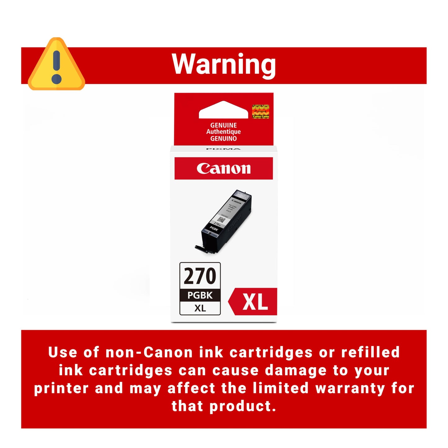 Canon PGI-270XL Genuine Black Twin Value Pack, Compatible with MG6820, MG6821, MG6822, MG5720, MG5721, MG5722, MG7720, TS5020, TS6020, TS8020,