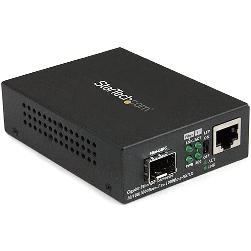 StarTech.com Multimode / Single Mode Fiber Media Converter - Open SFP Slot - 10/100/1000Mbps RJ45 Port - LFP Supported - IEEE 802.1q Tag VLAN - , TAA