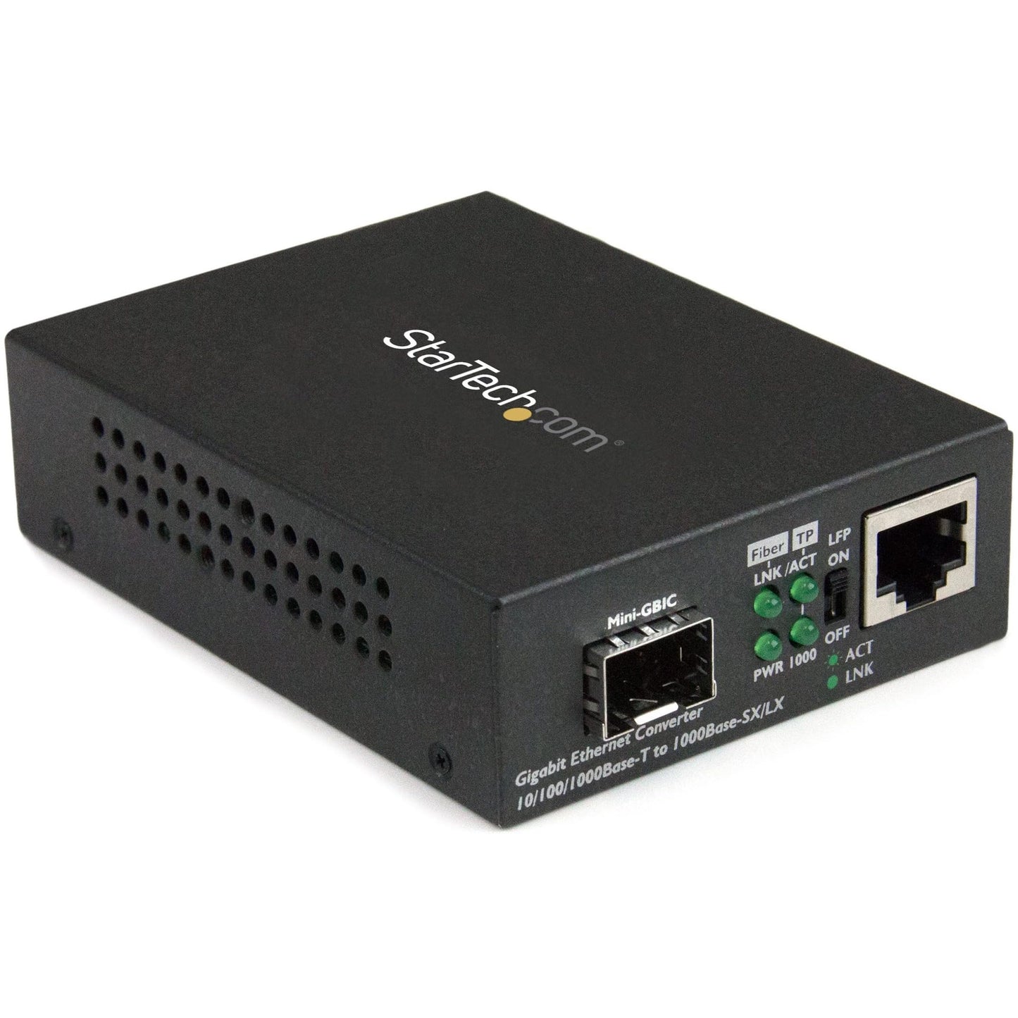 StarTech.com Multimode / Single Mode Fiber Media Converter - Open SFP Slot - 10/100/1000Mbps RJ45 Port - LFP Supported - IEEE 802.1q Tag VLAN - , TAA