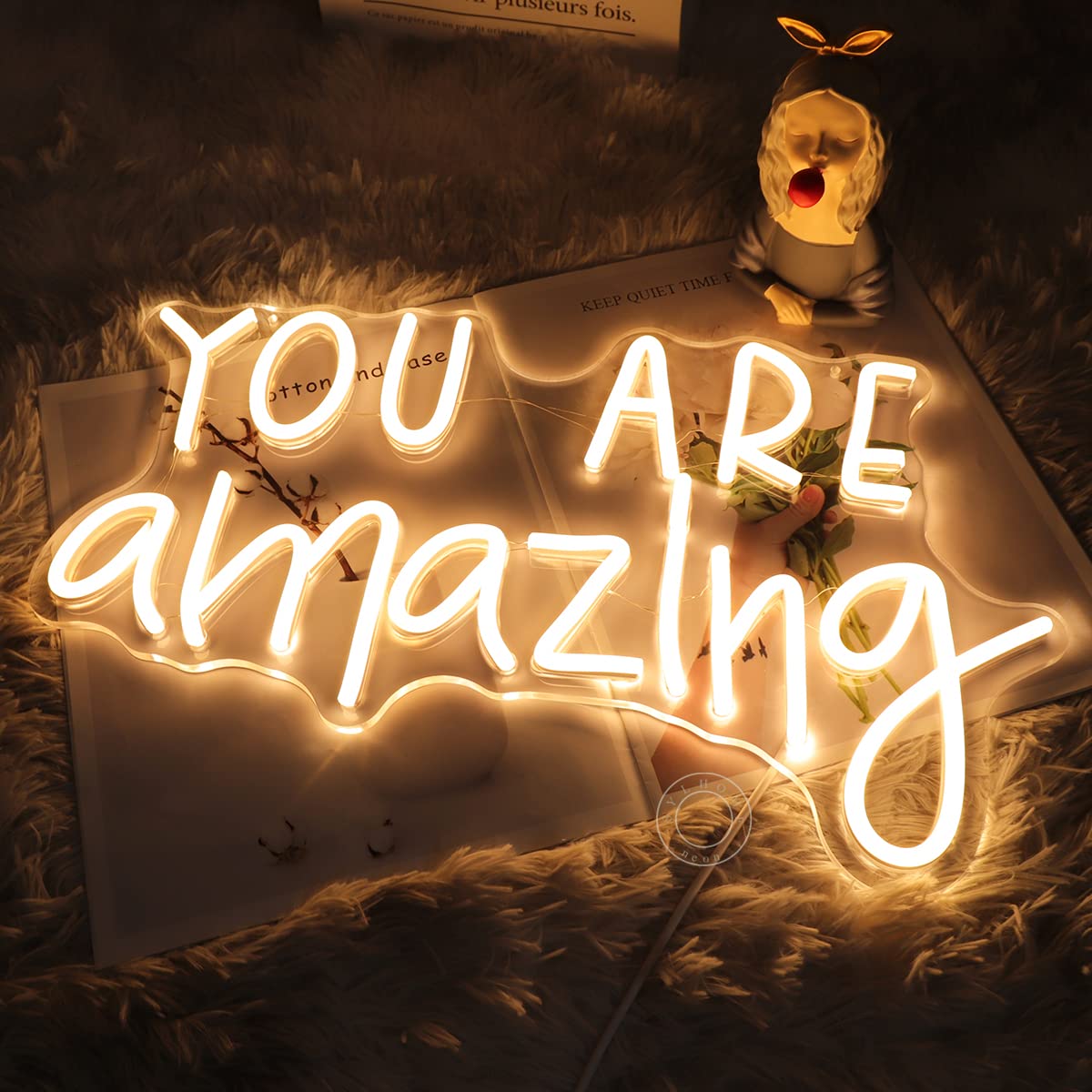 SYLHOME You Are Amazing LED Neon Light Sign 5V Girls Boys Bedroom Living Room Classroom Wall Decor Sign Hanging Smart Kid Birthday USB 16.9" X 10.6"