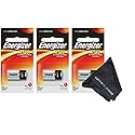 My Battery Supplier Energizer A544 6-Volt Photo Battery 3 Pack with Cloth - with Loopacell Brand Microfiber Cleaning Cloth Ultra Smooth, Colors May…