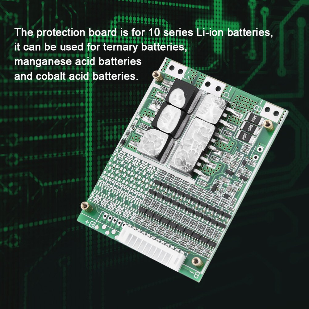 Lazmin 36V 35A 10S Li ion Battery Board PCB with Balancing for Ternary Cobalt Cells, Manganese Batteries and Cobalt Batteries.