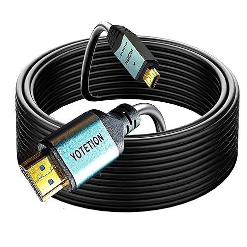 YOTETION 4K Micro HDMI to HDMI Male Cable 50FT Adapter, 4K@60Hz HDR Compatible for GoPro Hero, Canon/Nikon/Sony Zfc, Camera, Raspberry Pi 4, Video
