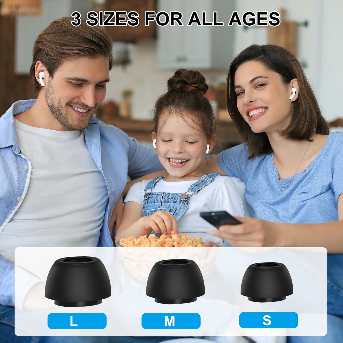 Replacement Ear Tips for AirPods Pro 3 (2025), Soft Memory Foam Eartips for AirPods Pro 3rd Generation, No Silicone Pressure, Anti-Slip Design, Fits