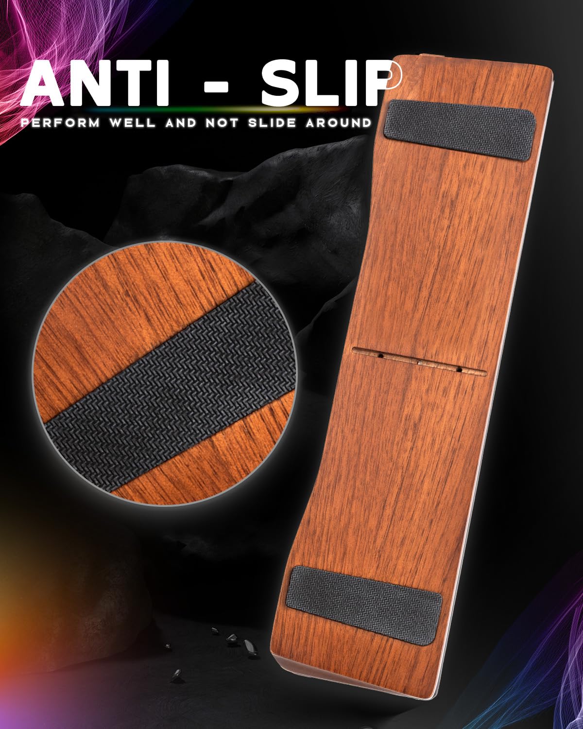 ASFSKY RGB Keyboard and Mouse Wrist Rest Set for 60%-75% Compact Keyboards - Ergonomic Wooden Support Pad with PU Leather & Memory Foam, Anti-Slip