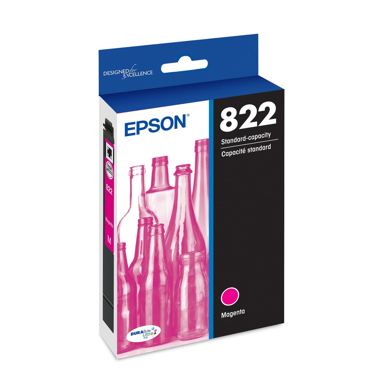 EPSON 822 DURABrite Ultra Ink Standard Capacity Magenta Cartridge (T822320-S) Works with WorkForce Pro WF-3820,3823, 4820, 4830, 4833, 4834