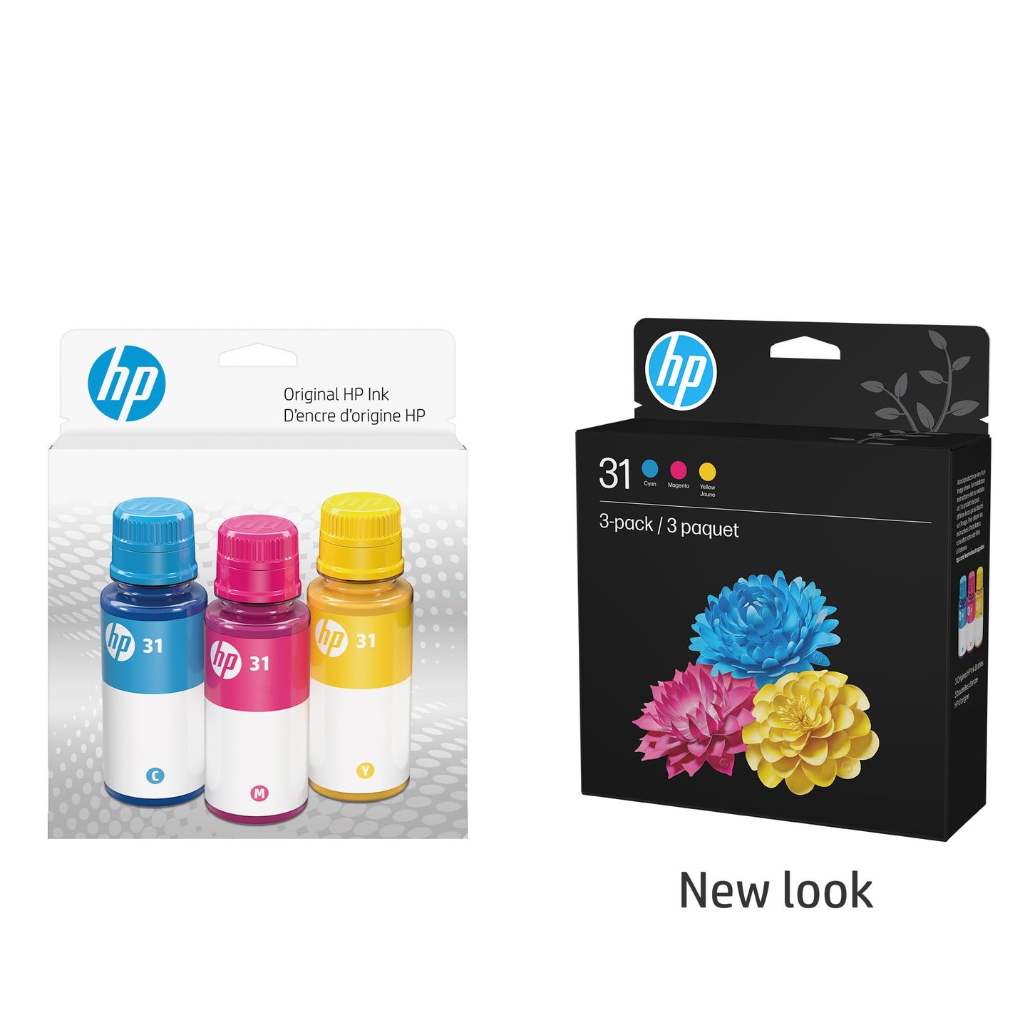 HP 31 Cyan, Magenta, Yellow Ink Bottles (3-Pack) | Works with Smart Tank 5000, 6000, 7000 and Smart Tank Plus 500, 600 Series | 9C228AN