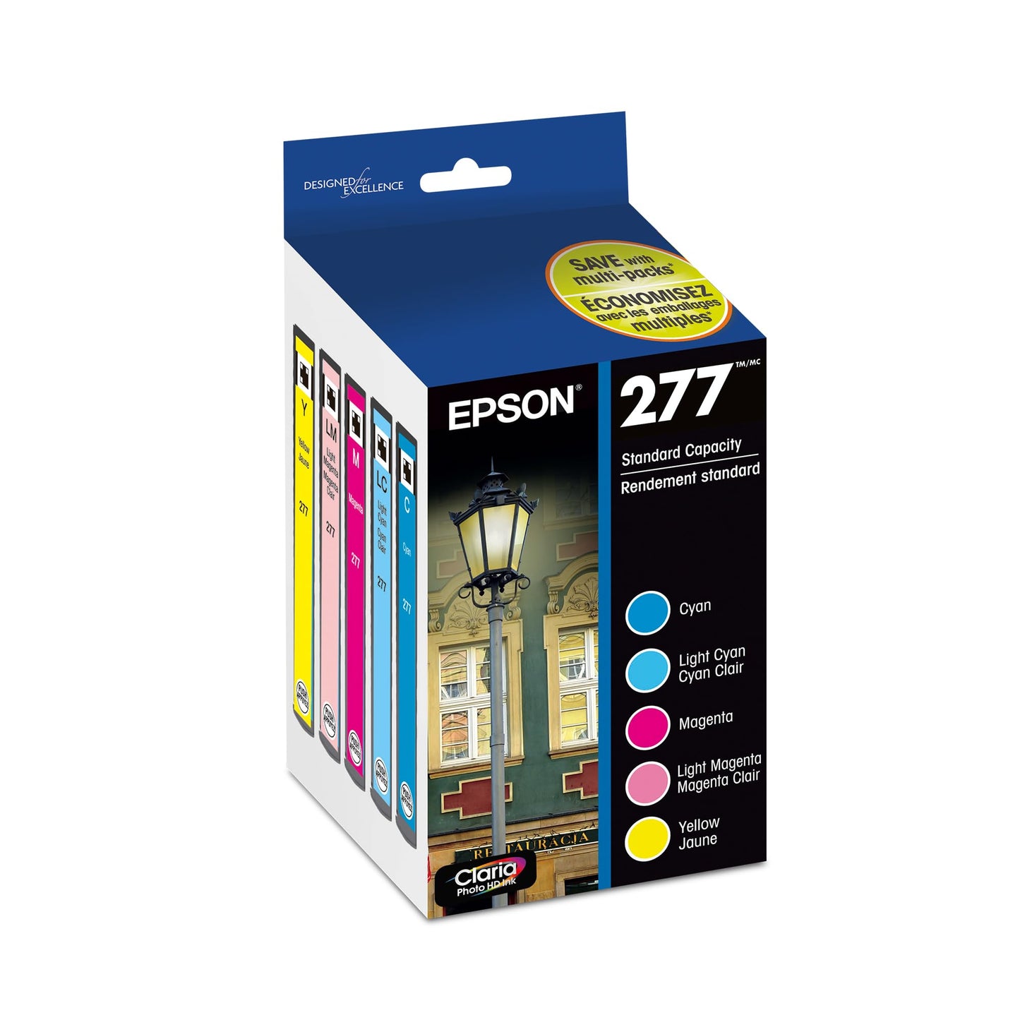 Epson 277 Claria Photo HD Ink Standard Capacity 5 Color Cartridge Combo Pack (T277920-S) Works with Expression XP-850, 860, 950, 960, 970