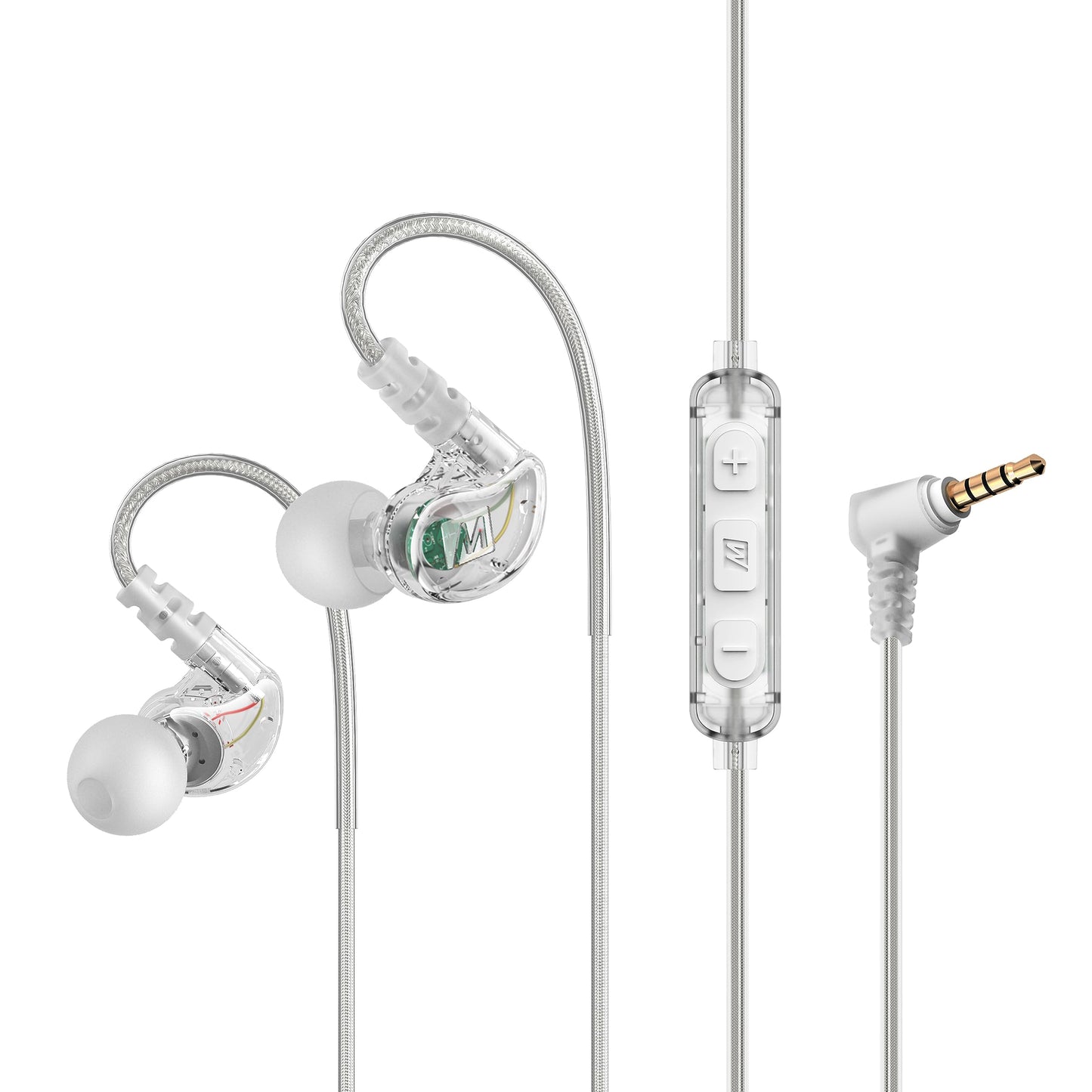 MEE Audio M6 Sport Wired Earbuds, in Ear Headphones, 3-Button Remote, Sweatproof Earphones for Running/Gym/Workouts with Memory Wire Earhooks, Headset