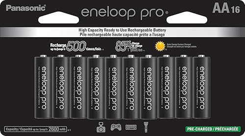 Eneloop Panasonic BK-3HCCA16FA pro AA High Capacity Ni-MH Pre-Charged Rechargeable Batteries, 16-Battery Pack