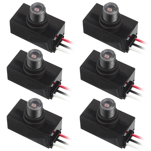 JAMHER 6 Pack Dusk to Dawn Sensor 120-277V Photoelectric Switch Photocell Light Sensor Hardwired Post Eye Light for Most Outdoor Lighting Fixtures