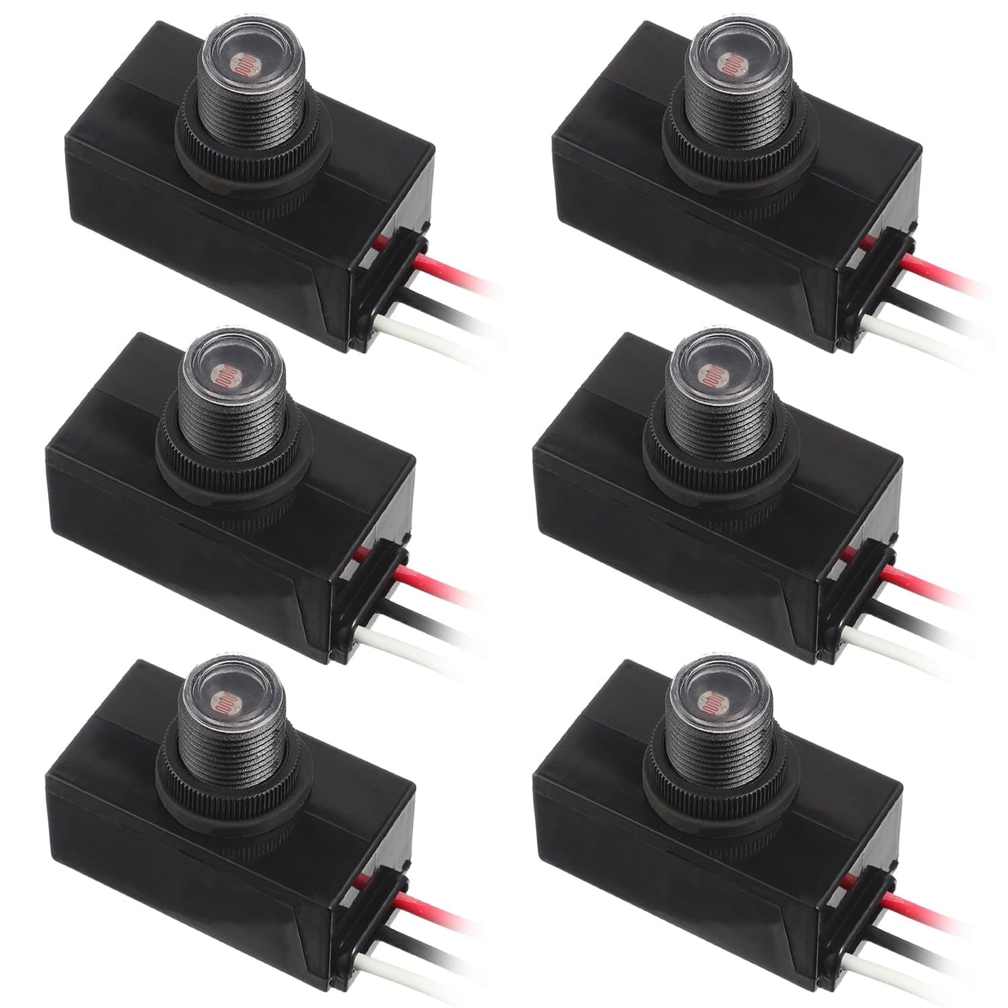 JAMHER 6 Pack Dusk to Dawn Sensor 120-277V Photoelectric Switch Photocell Light Sensor Hardwired Post Eye Light for Most Outdoor Lighting Fixtures