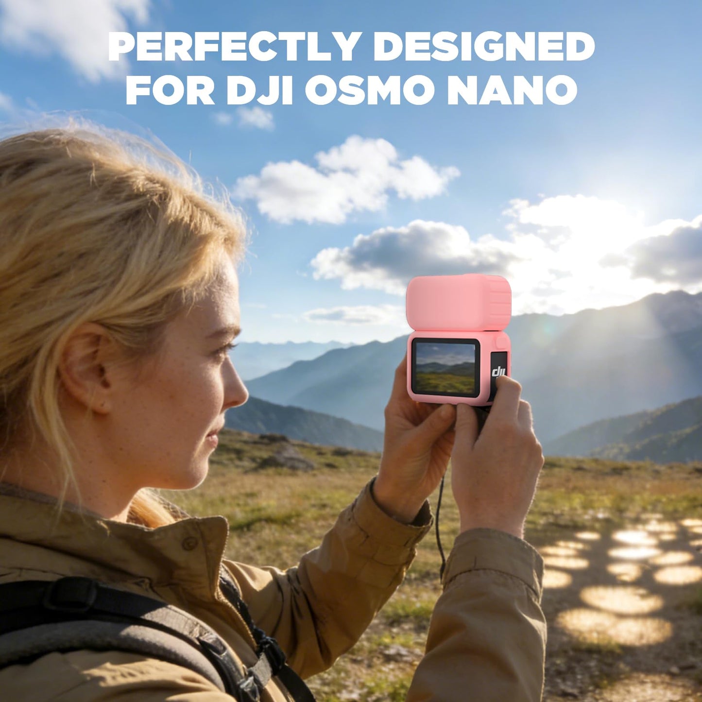 Wonkzon for DJI Osmo Nano Case, Silicone DJI Nano Case Compatible with Airtag, Soft Non-Slip Anti-Scratch Shock-Absorbent Anti-Drop Wear-Proof