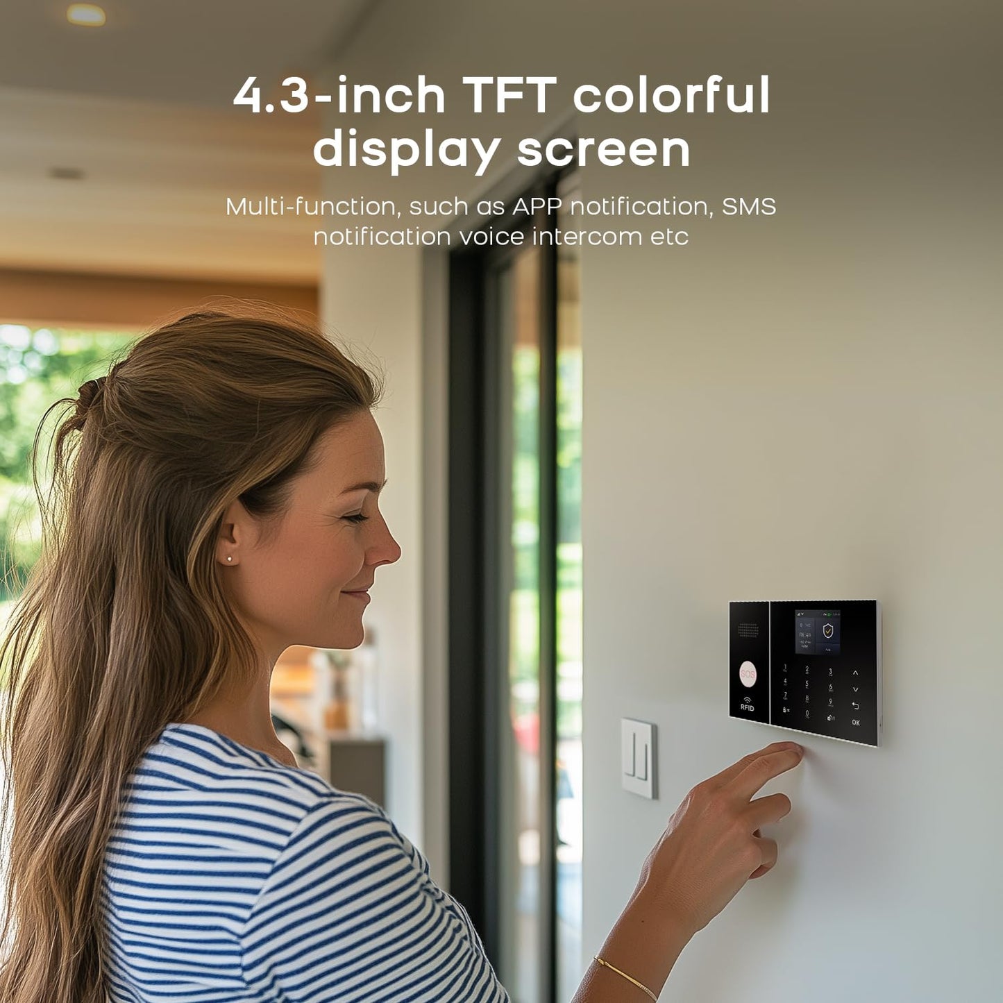 PGST WiFi Alarm System for Home Security,DIY Door Alarm Sensors,Tuya App Remote Control,Compatible with Alexa&Google for Villa,Apartment,Cabage,No
