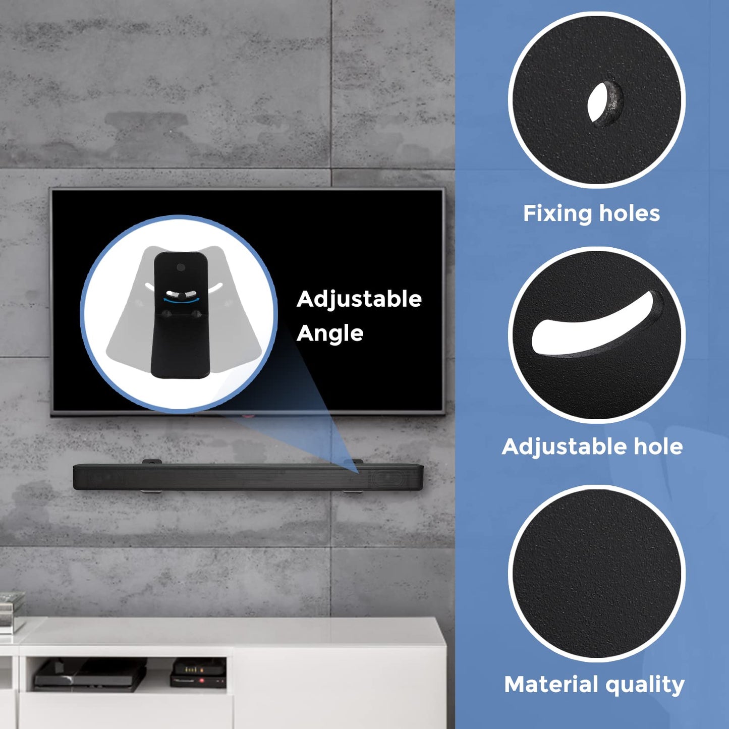 SHTCSZBA Universal Sound Bar Mount Brackets Wall Mount Shelf for Samsung, Sony, LG, JBL, Polk Audio, Vizio, Roku, Bose, Onn Soundbar Mount Mounting