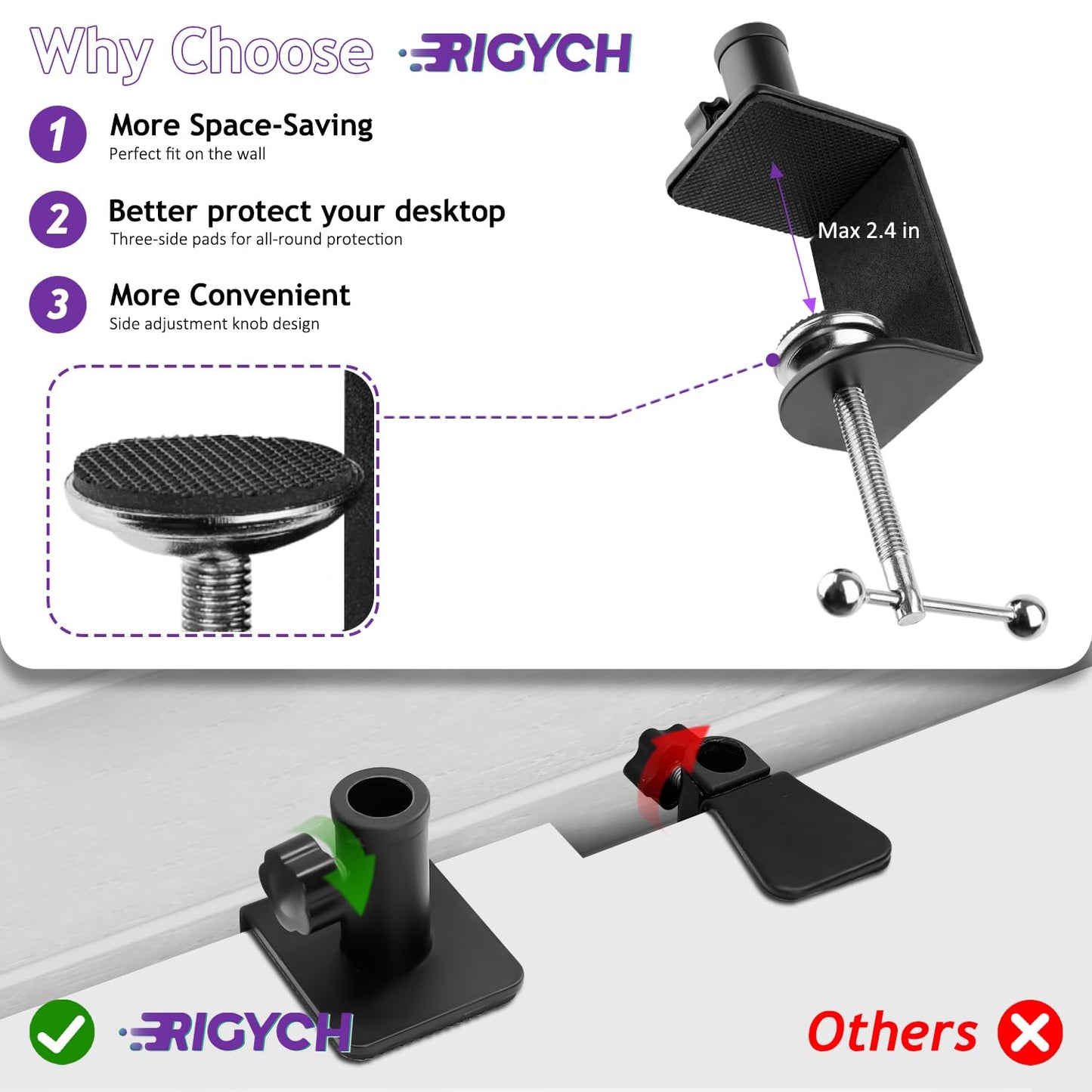 Rigych Mic Boom Arm, Adjustable Mic Arm for Shuer MV7+ Shuer MV6 HyperX QuadCast Shure SM7B Blue Yeti and Most Microphone for Podcast Gaming Streaming