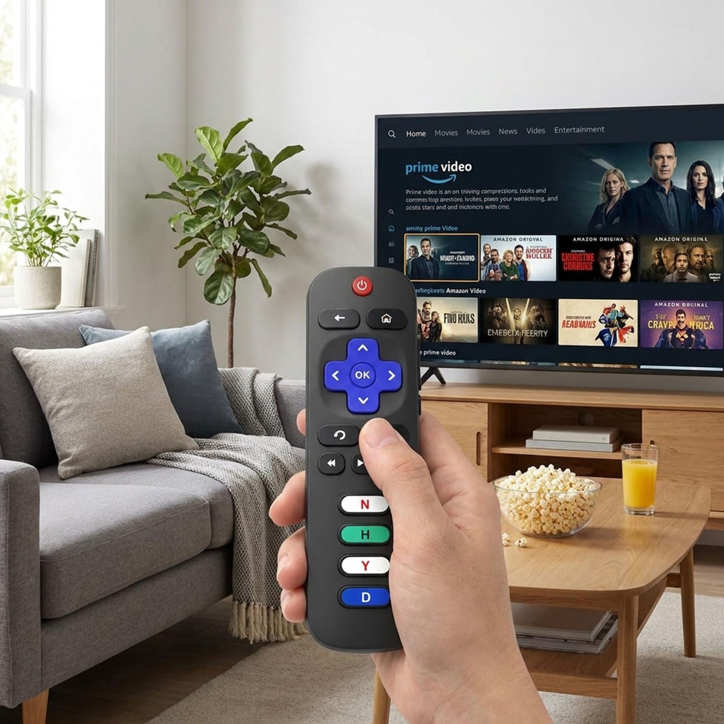Only for Roku TV Replacement TV Remote Control, Compatible with TCL Roku/Hisense Roku/Onn Roku/Sharp Roku/Element Roku/Westinghouse Roku/Philips Roku