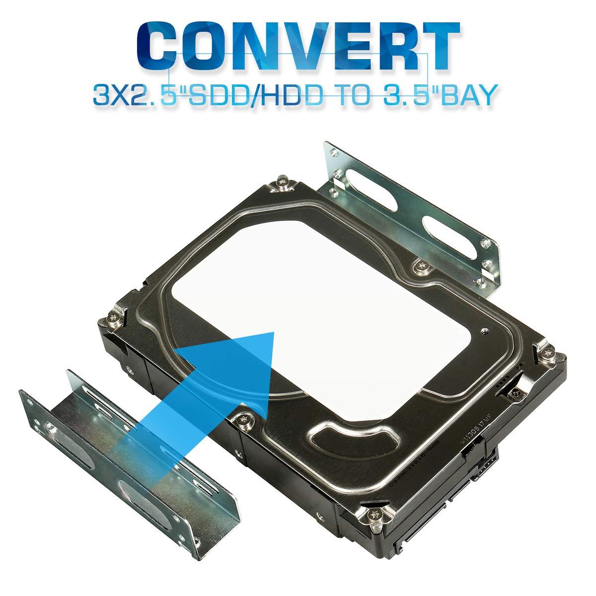 HDD Hard Drive Metal Mounting Bracket Adapter, Convert Any 3.5 in HDD Into One 5.25 in Drive Bay?1x3.5 to 5.25 in?