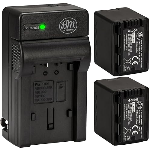 BM Premium 2 VW-VBT380 Batteries and Charger for Panasonic HC-V800K, HC-VX1K, HC-WXF1K, HCV510, HCV520, HC-V550, HCV710, HC-V720, HC-V750, HC-V770