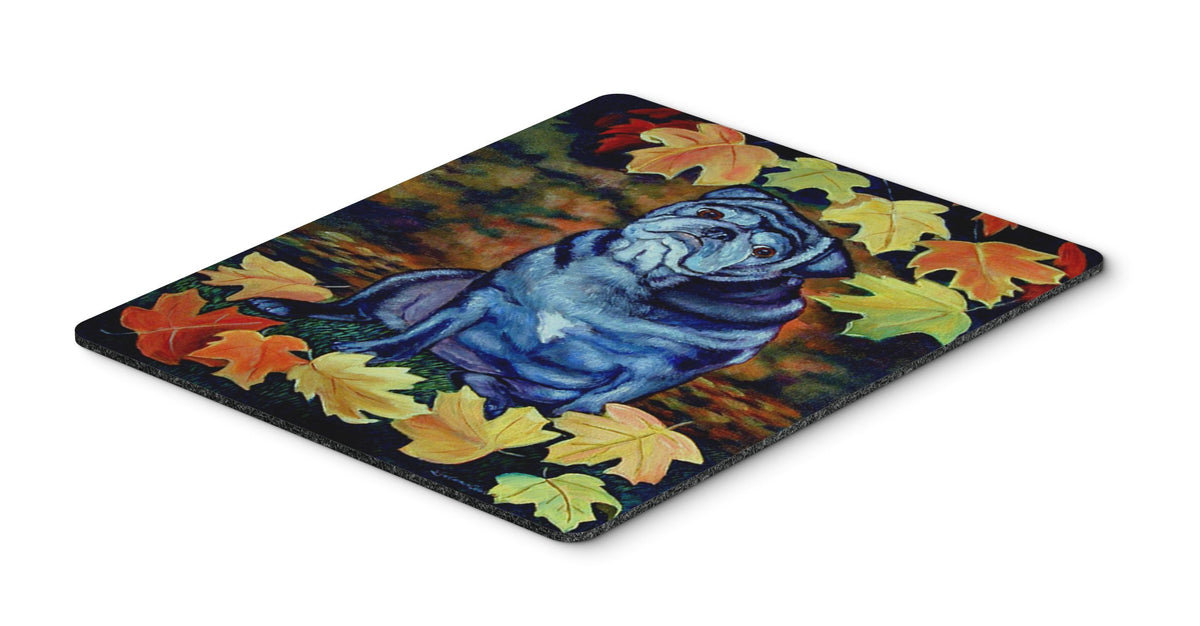 Caroline's Treasures 7159MP Old Black Pug in Fall Leaves Mouse Pad, Hot Pad or Trivet for Home Office Gaming Working Computers Laptop Mouse