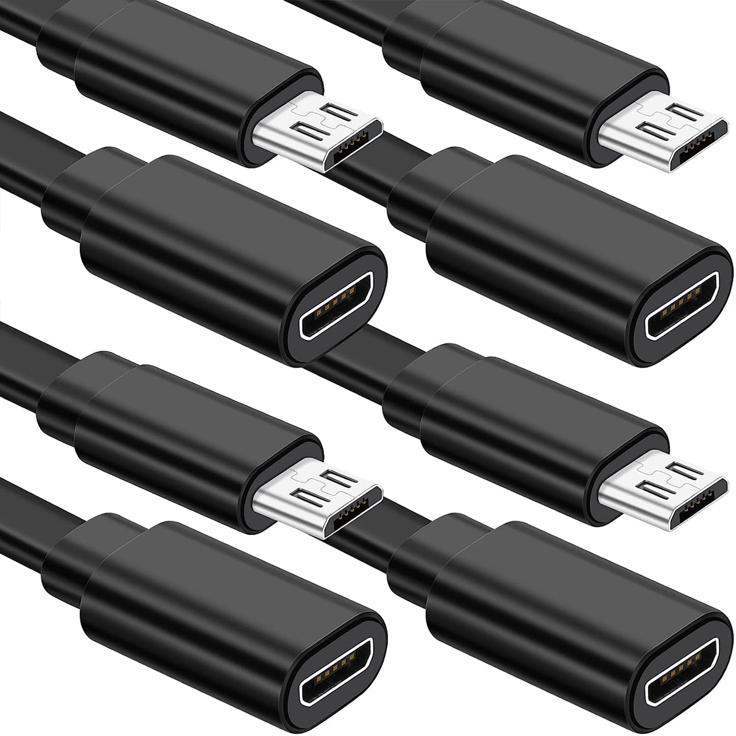 Sumind 4 Pack 40FT Total Micro USB Extension Cables, Male to Female Extender Cord Compatible with Wyze Cam OG, WYZE Cam Pan, Wyze Cam V3, Kasa Camera