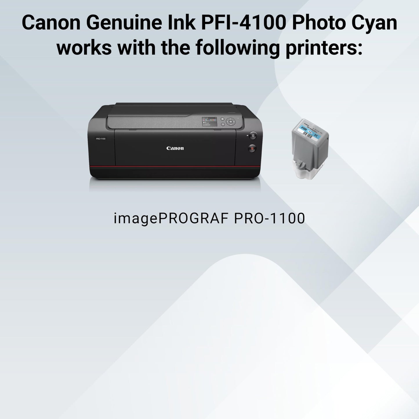 Canon PFI-4100 Genuine Photo Cyan Ink Tank, Compatible with imagePROGRAF PRO-1100 Printers