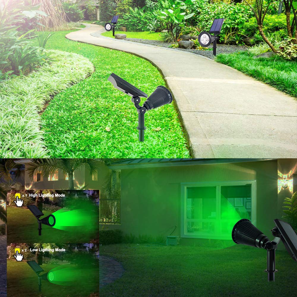 Youqian Clordeal Solar Lights Outdoor Waterproof, 2 in 1 LED Landscape Lights, 4 LED Solar Flag Pole Light Garden Pathway Yard Patio Lawn Decorative