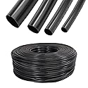 Cable Management Cord Cover Wire Loom Tubing Electric Insulation Sleeve Automotive Wiring Harness Protector Wrap Plastic Black (1/4"-12ft)