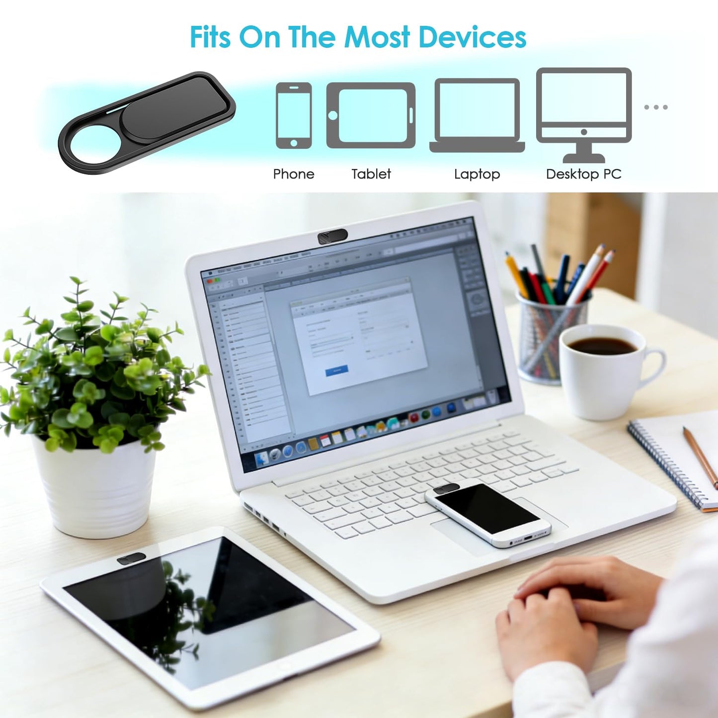 Webcam Cover Slide, Thin Camera Cover for Tesla Model Y/3, Car Cabin Camera Cover Slide for MacBook, iMac, Laptop, PC, iPad, Smartphone, iPhone 6/7/8
