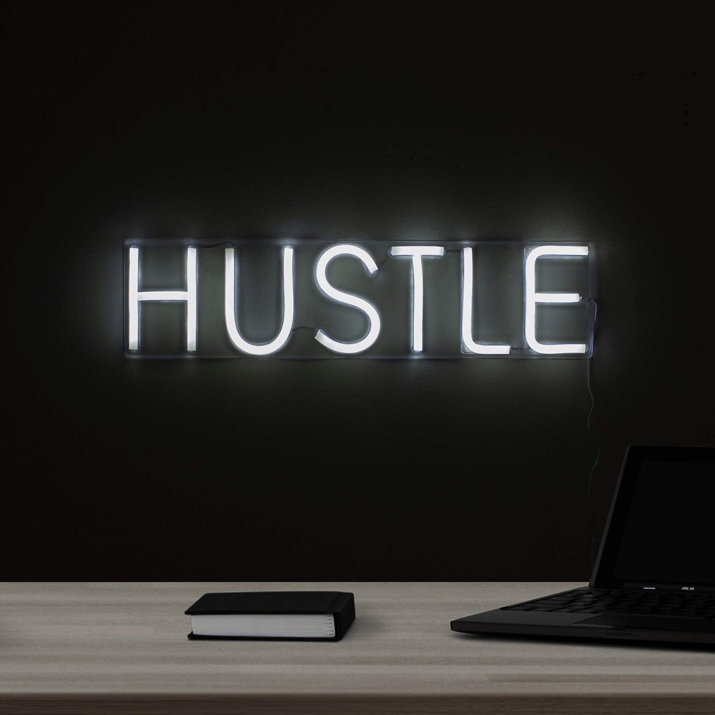 LED Hustle Neon Lighted Wall Sign - 20" - White