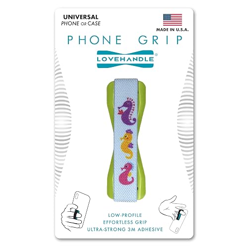 LOVEHANDLE Universal Phone Grip for Smartphones & Mini Tablets - Phone Holder for Hand - Wireless Charging Compatible - Made in The USA - Three Little