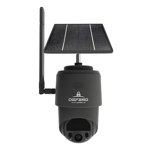 TACTACAM - Defend 360 Cellular Security Camera, 4K Photos, 1080p Video, Solar + Rechargeable Battery, 360° Pan/Tilt/Zoom, LTE Cellular, Motion Alerts
