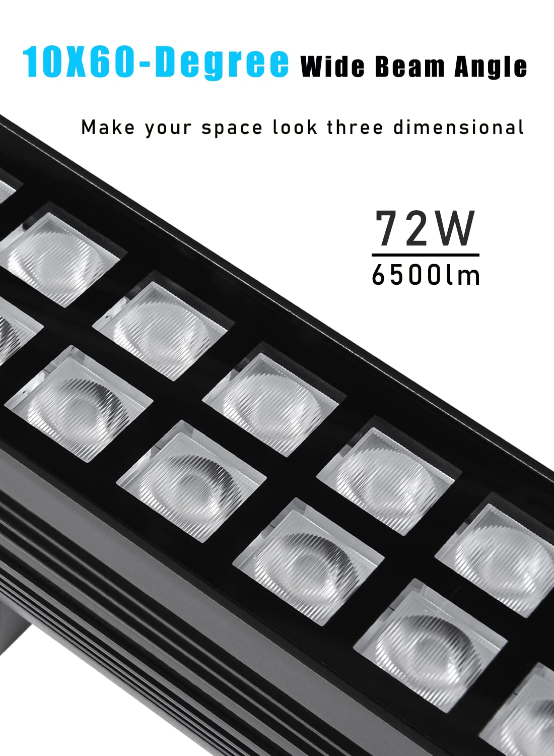 10x60' New Upgraded Wall Washer LED Lights, 72W 5000K Daylight Wall Wash Lighting, Linkable 120V LED Light Bar, IP65 Waterproof, 3.2ft/40